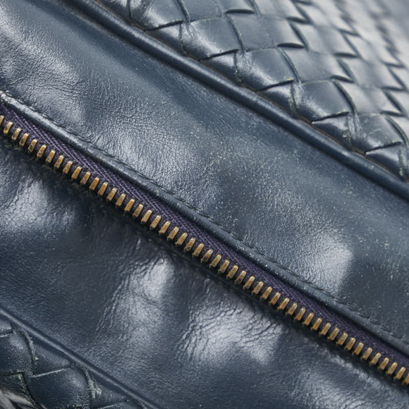 BOTTEGA VENETA Blue Leather Intrecciato Shoulder Bag - Picture 8 of 13